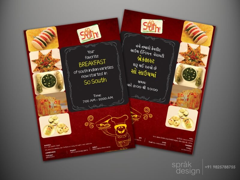 SoSouth Restaurant branding Leaflet eng gujbaroda