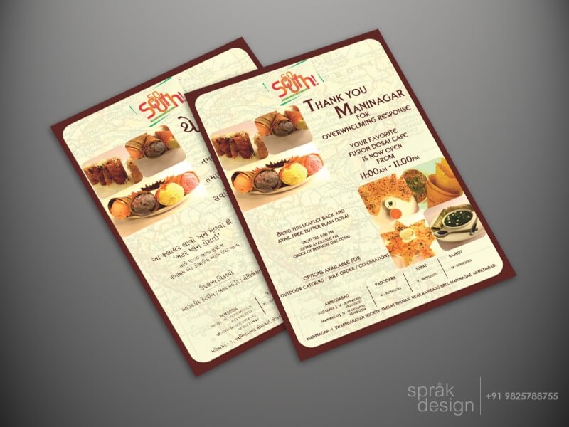 SoSouth Restaurant branding Leaflet eng gujmaninagar
