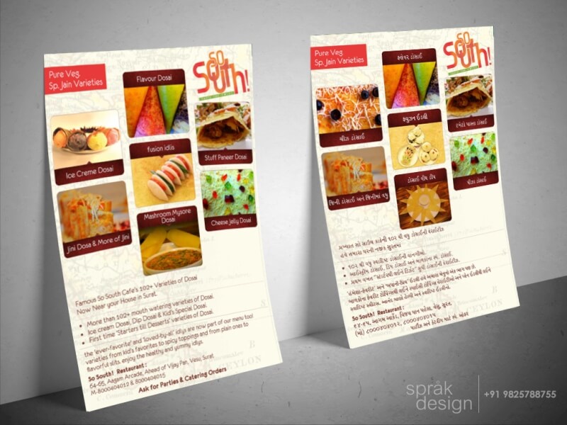 SoSouth Restaurant branding Leaflet eng gujsurat
