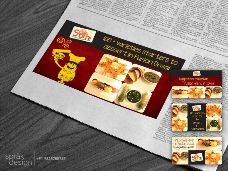 SoSouth Restaurant branding Newspaper ad